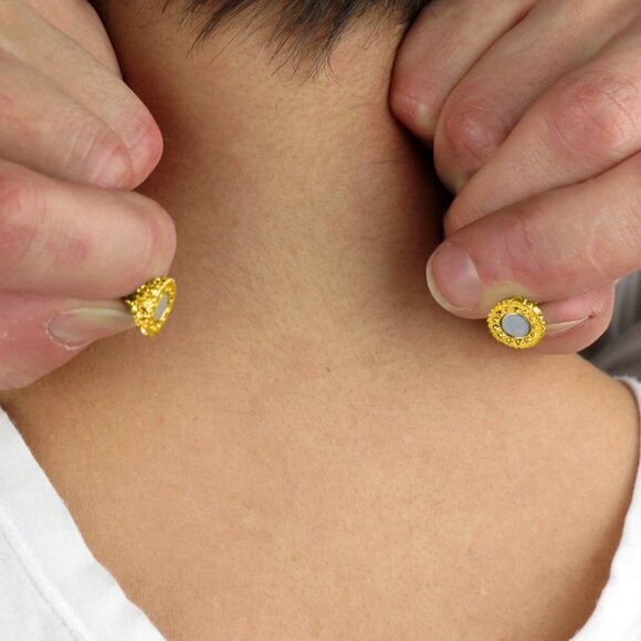 Magnetic Clasps Necklace -NEW- Set of 8 Rhinestone - Ball - Silver & Goldtone - Picture 3 of 8